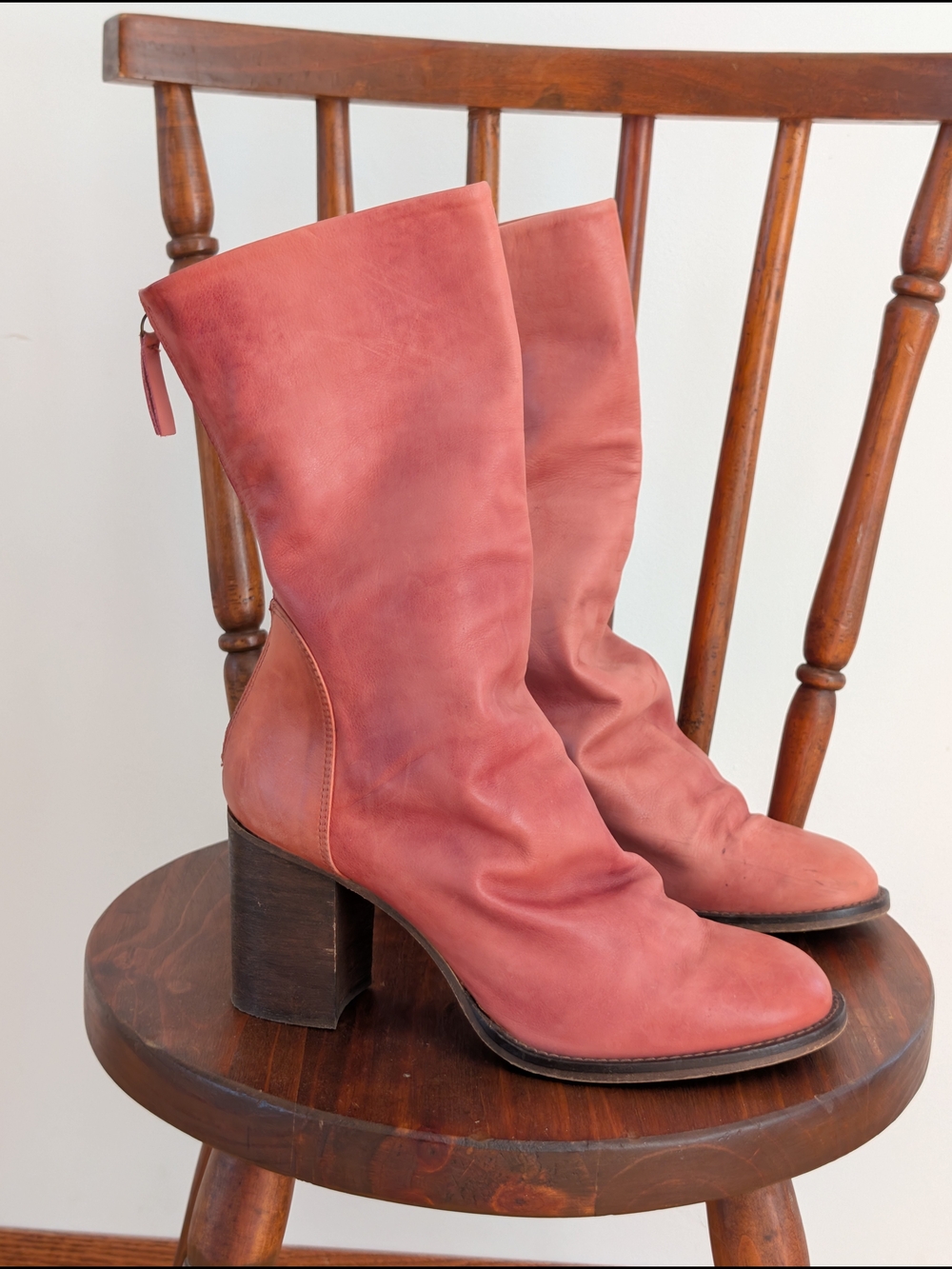 Free People Elle Block Heel Boots Leather - 9
